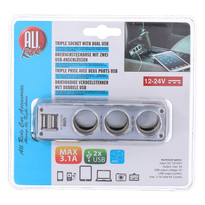 Usb Charger Dual 12/24V 3,1A P