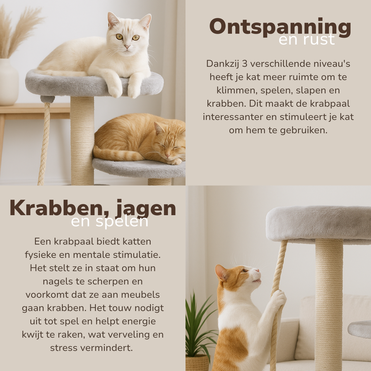 Cat Scratching Post Grey
