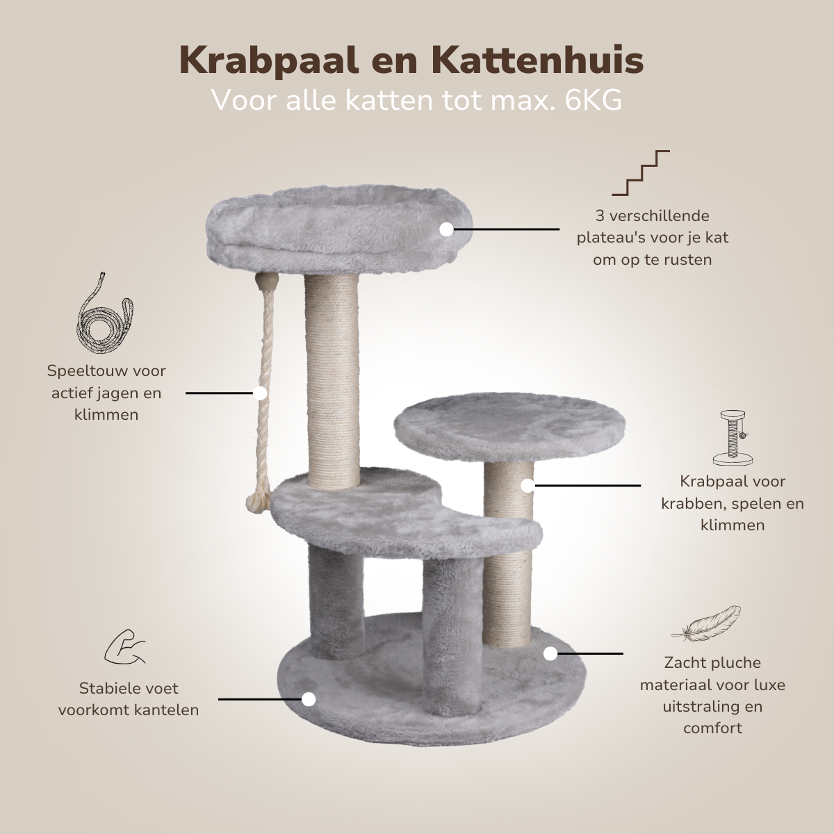 Cat Scratching Post Grey