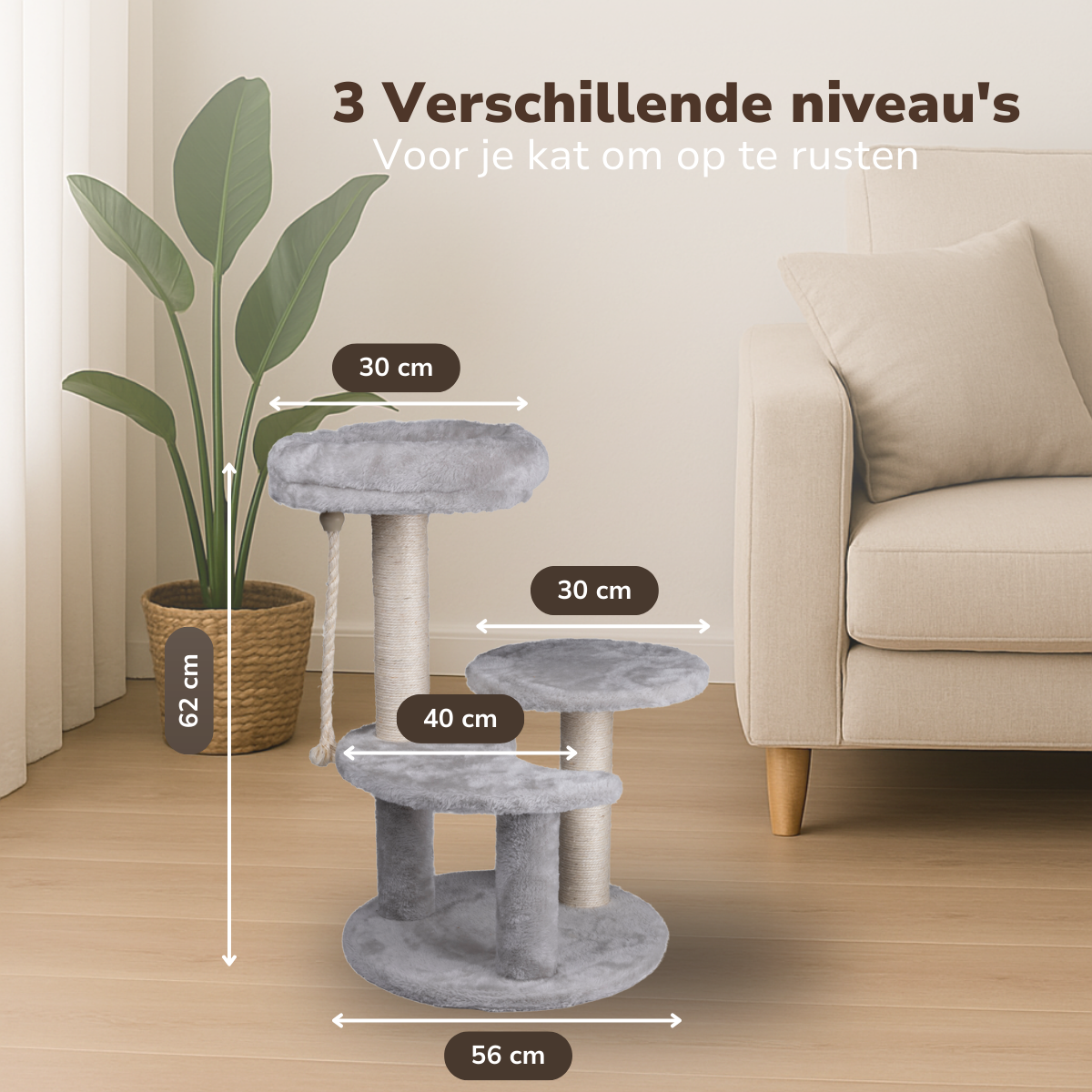 Cat Scratching Post Grey