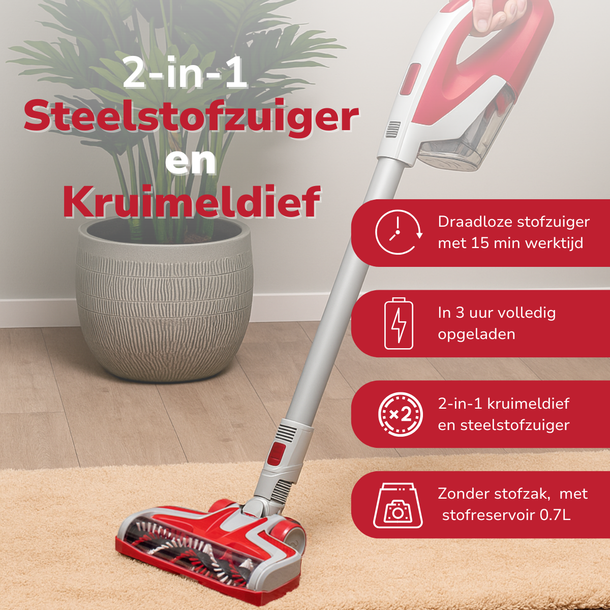 Stick Vacuum Cleaner 2In1 150W