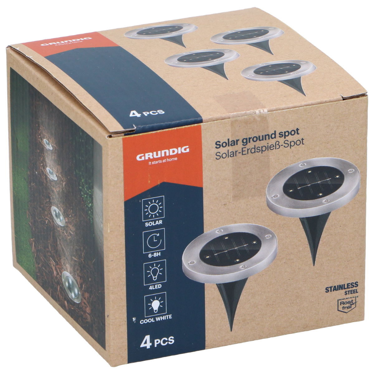 Solar Ground Spot Led 4Pc