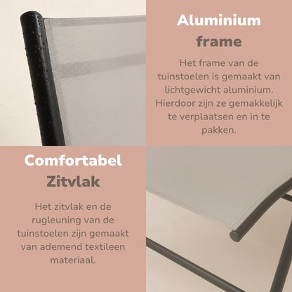 Tuinstoelen Set Santiago Grijs/Zwart