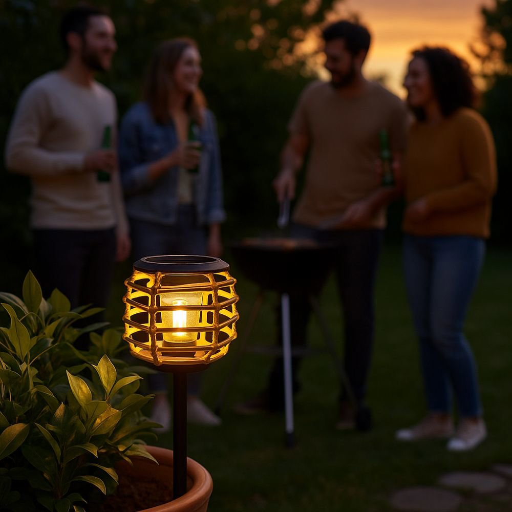 Solar Stake Bamboo Look