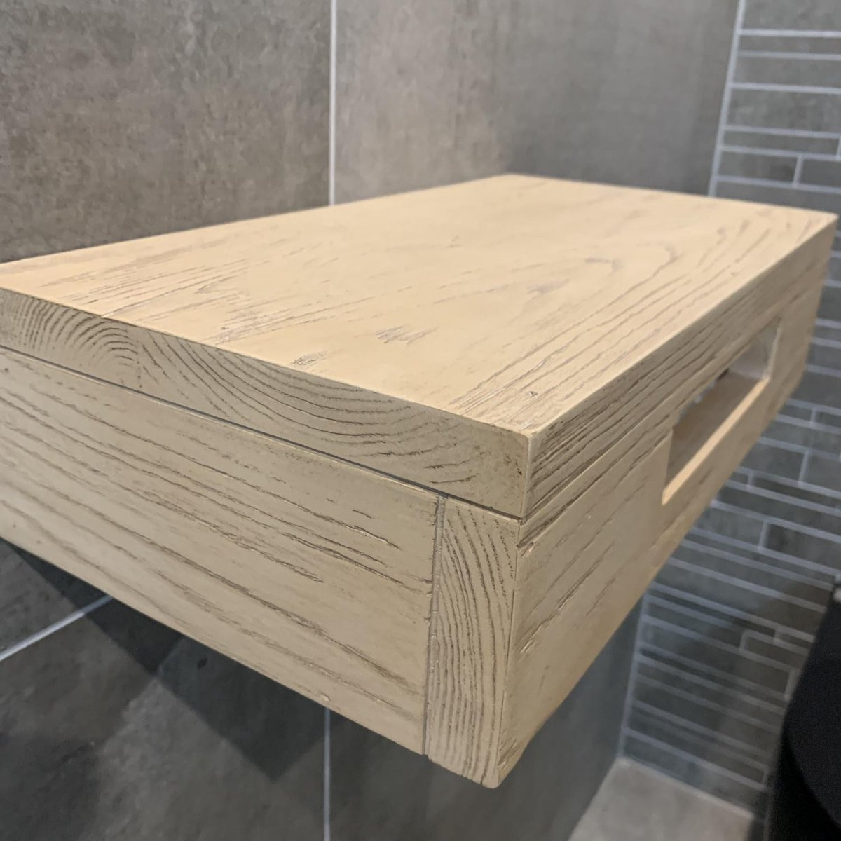Wastafelplank 40 X 25 X 10 Cm Hout Eiken