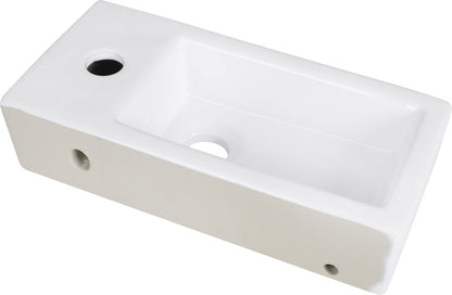 Fonteinset Keramiek Wit Kraan Recht Chroom Kraan Rechts 37.5 X 18.5 X 9.5 Cm
