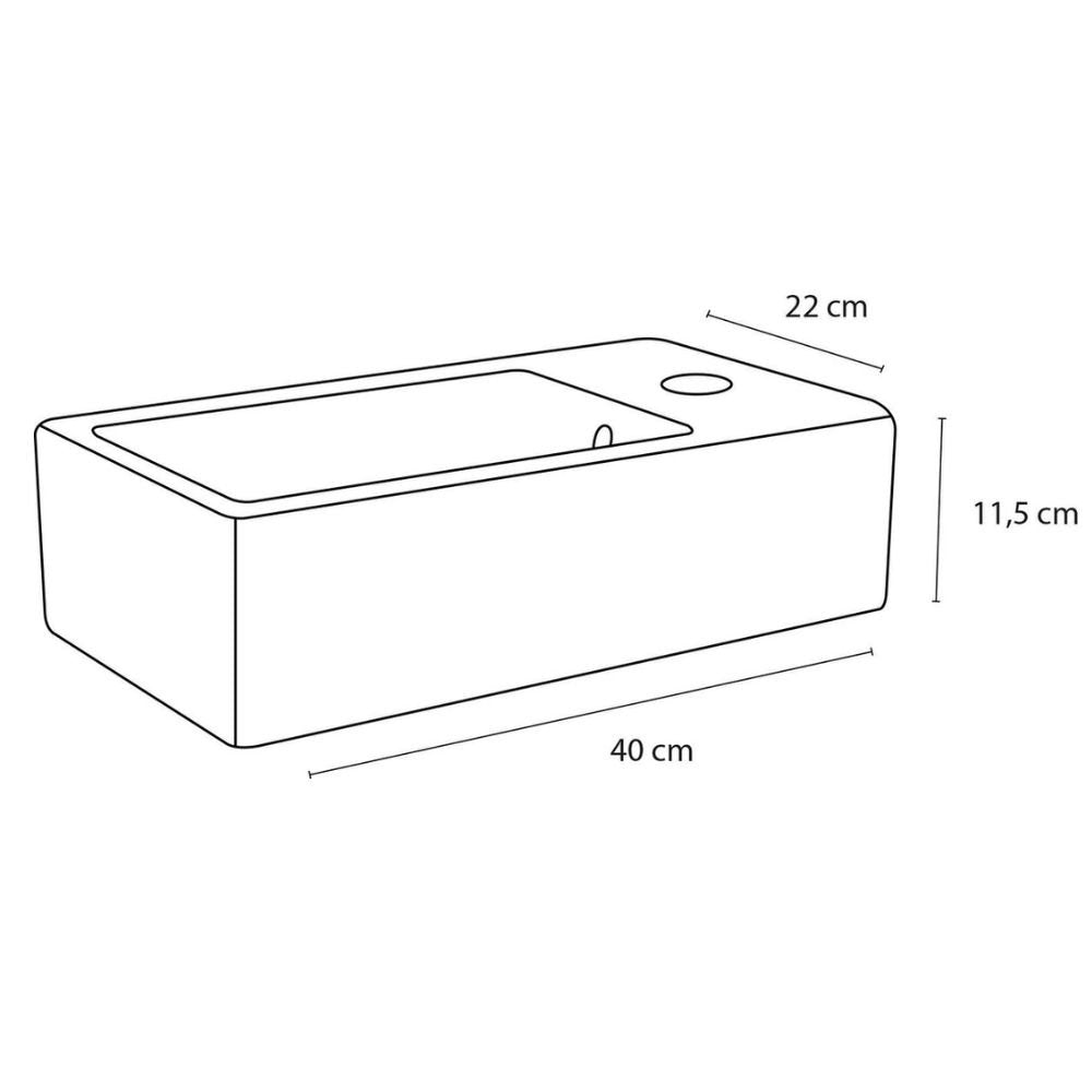 Fonteinset Keramiek Kraan Recht Mat Goud 40 X 22 X 11.5 Cm