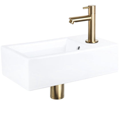 Fonteinset Keramiek Kraan Recht Mat Goud 40 X 22 X 11.5 Cm