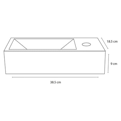Fonteinset Keramiek Kraan Recht Mat Chroom 38.5 X 18.5 X 9 Cm