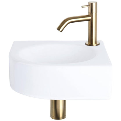 Fonteinset Keramiek Kraan Gebogen Mat Goud 30 X 30 X 10 Cm