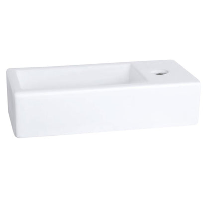Differnz Helios Fonteinset - Kraan Rechts - Wasbak Keramiek - Wit - Rechte Kraan - Mat Zwart - Standaard Greep - 37.5 X 18.5 X 9.5 Cm