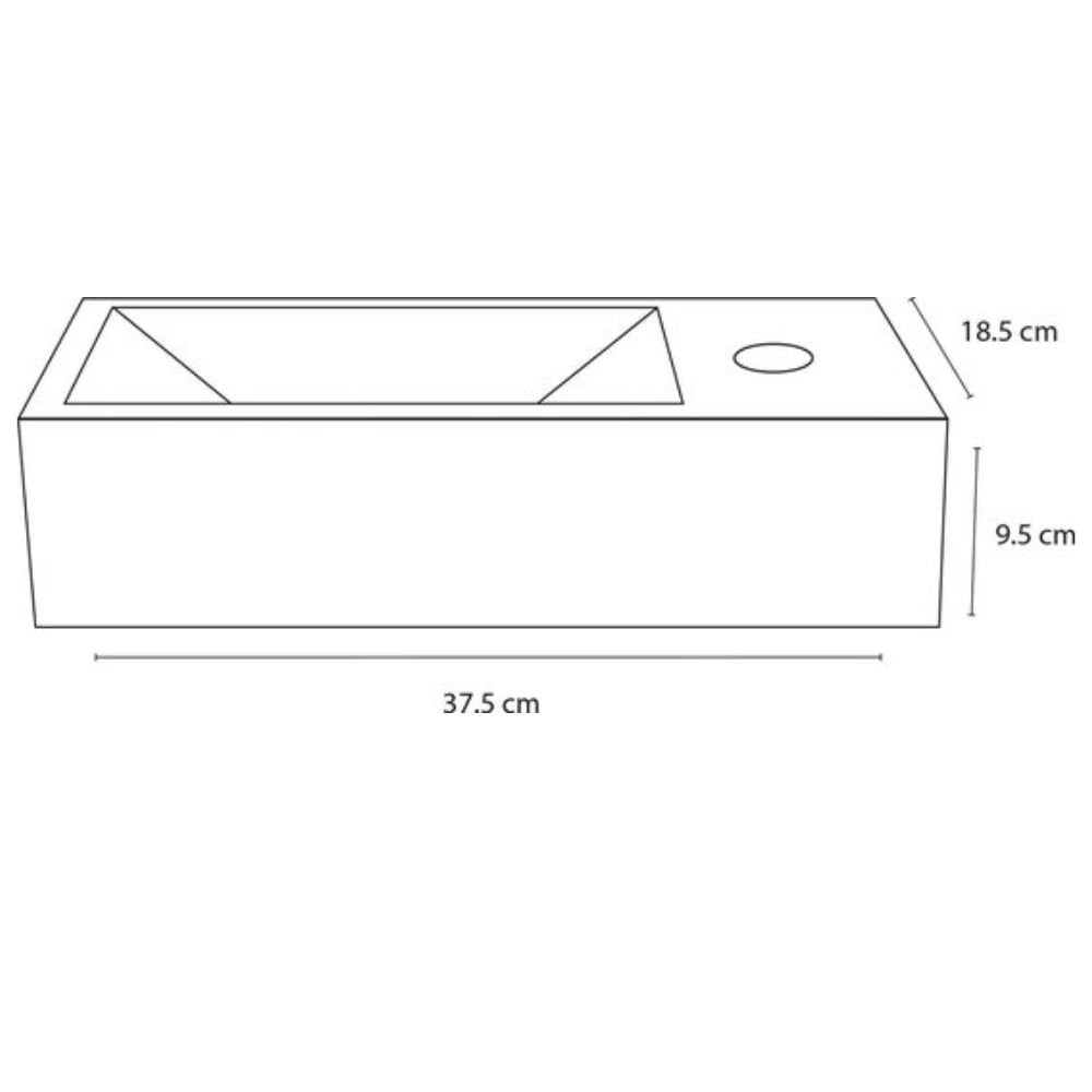 Fonteinset Marmer Kraan Recht Mat Goud 37.5 X 18.5 X 9.5 Cm