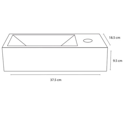 Fonteinset Marmer Kraan Recht Mat Goud 37.5 X 18.5 X 9.5 Cm