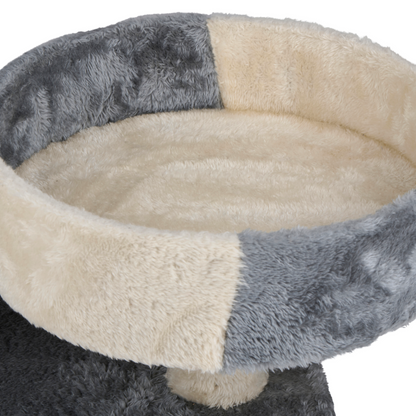 Cat Scratching Post Grey/White