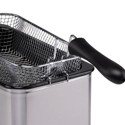 Alpina Frituurpan 3 Liter - Friteuse Met Instelbare Thermostaat - Frituur Met Uitneembare Mand - Frietpan 2000W - 32,3 X 20,5 X 18,9 Cm - Rvs