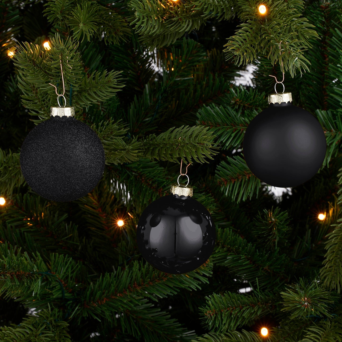 Christmas Baubles Set - 42 Pieces - Ø7 Cm - Black