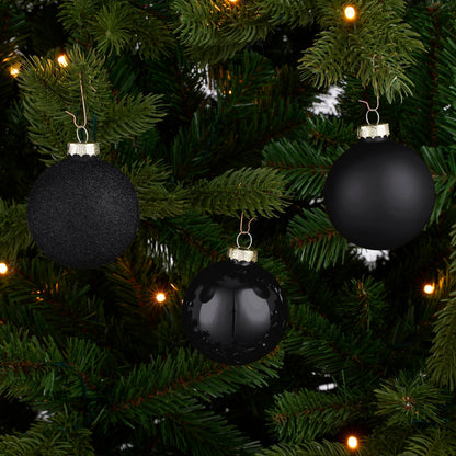 Christmas Baubles Set - 42 Pieces - Ø7 Cm - Black