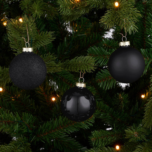 Christmas Baubles Set - 42 Pieces - Ø7 Cm - Black