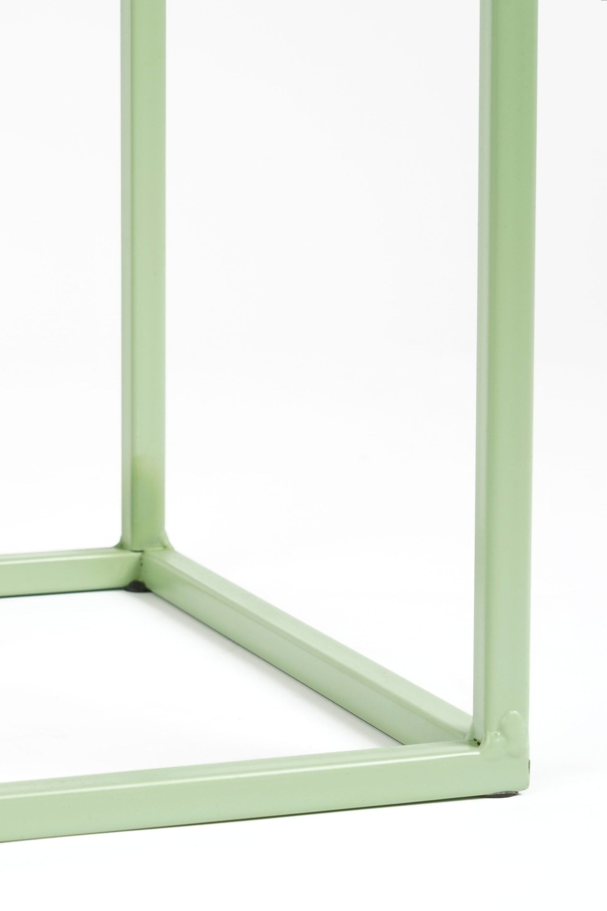 Quinty Side Table - Set Of 3 - L30 X W30 X H70 Cm - Iron - Light Green