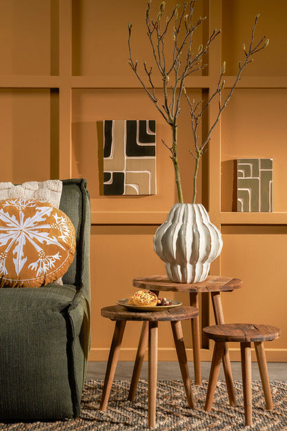 Bold Side Table Recycled Wood Brown - H35,5Xd33Cm