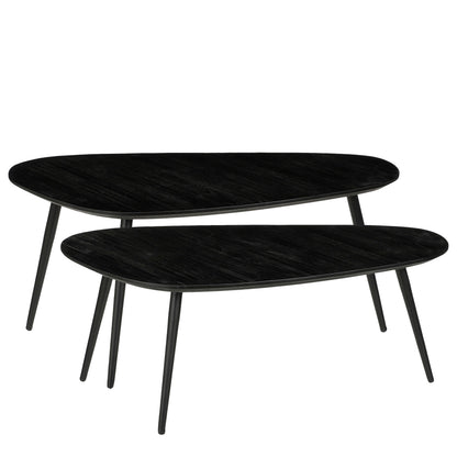 Jailey Side Table Black Set Of 2 - L84Xw39Xh39Cm