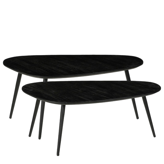 Jailey Side Table Black Set Of 2 - L84Xw39Xh39Cm