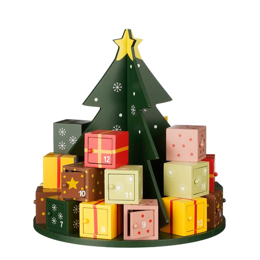 Advent Calendar - H30 X Ø28 Cm - Mdf - 100% Fsc - Multicoloured