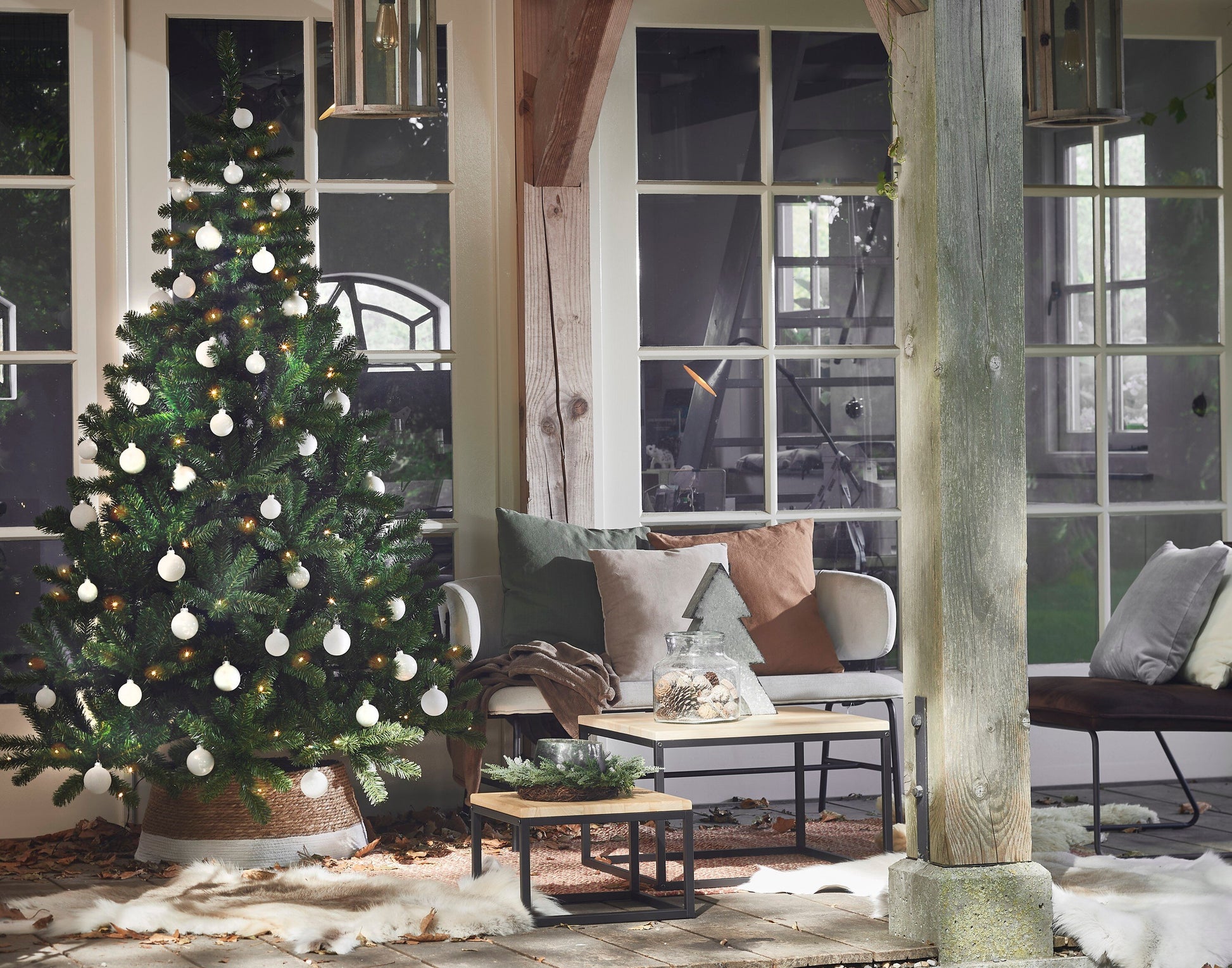 Christmas Tree Skirt - H26 X Ø58 Cm - Seagrass - Off-White