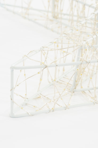 Hanging Star With Warm White Led Lighting - Ø56 Cm - Metal - White