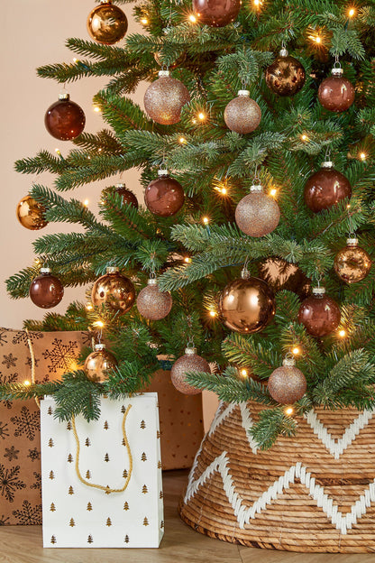 Christmas Baubles Set - 42 Pieces - Ø7 Cm - Brown