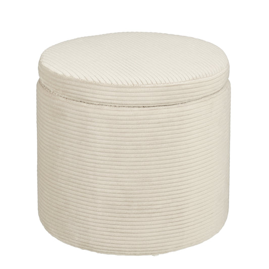 Pouffe With Storage - H41 X Ø42 Cm - Off-White