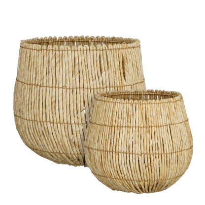 Ronda Basket L. Brown Set Of 2 - H40Xd44Cm