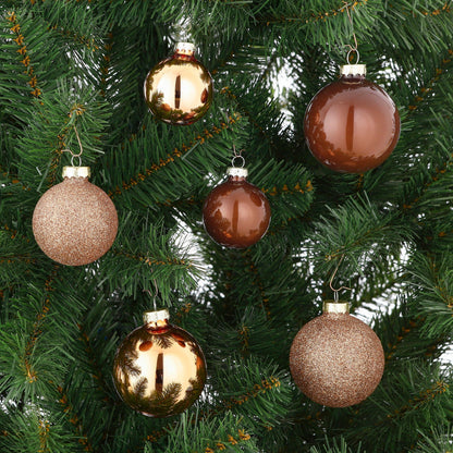 Christmas Baubles Set - 42 Pieces - Ø7 Cm - Brown