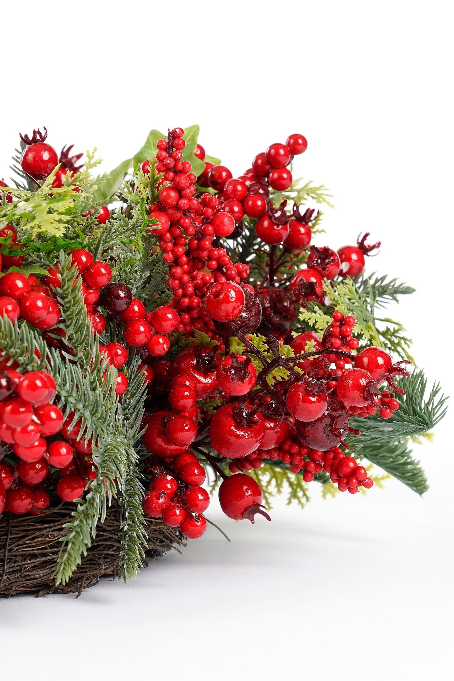Norah Christmas Wreath With Pinecones - H13 X Ø50 Cm - Red