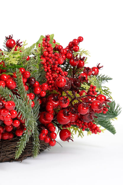 Norah Christmas Wreath With Pinecones - H13 X Ø50 Cm - Red