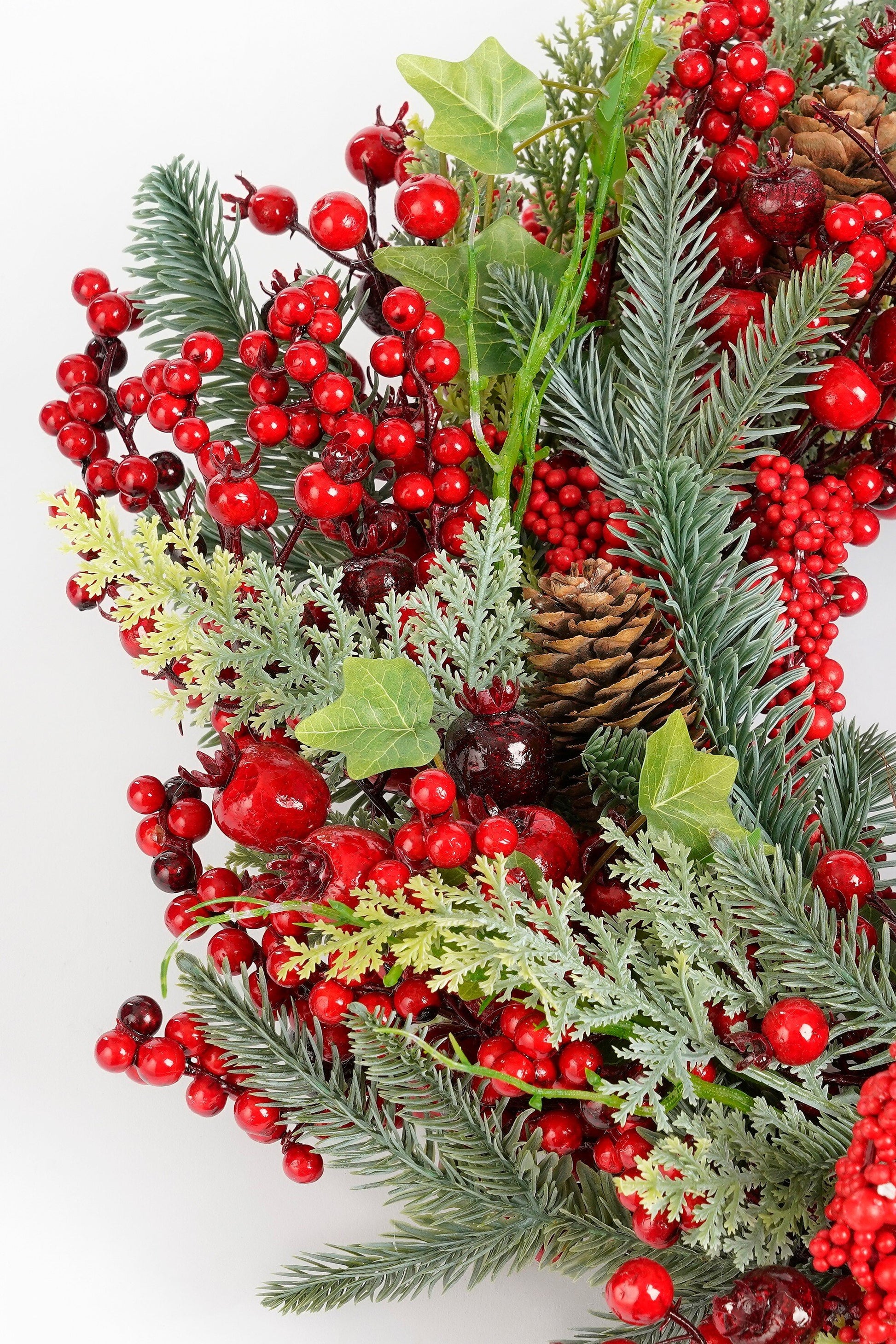 Norah Christmas Wreath With Pinecones - H13 X Ø50 Cm - Red