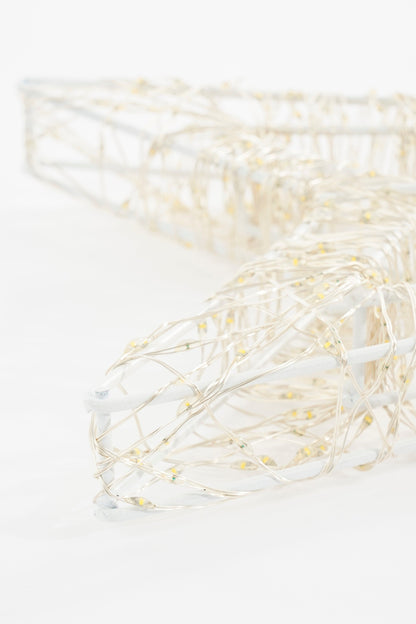 Hanging Star With Warm White Led Lighting - Ø36 Cm - Metal - White