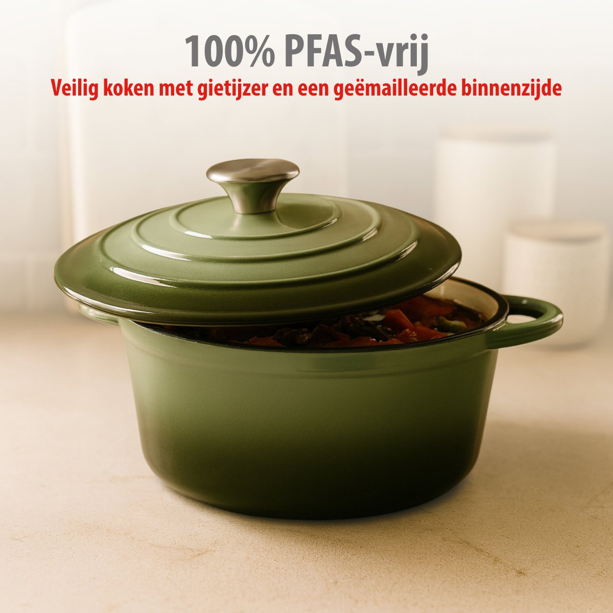 Casserole Enam Cast Iron Green