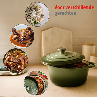 Casserole Enam Cast Iron Green