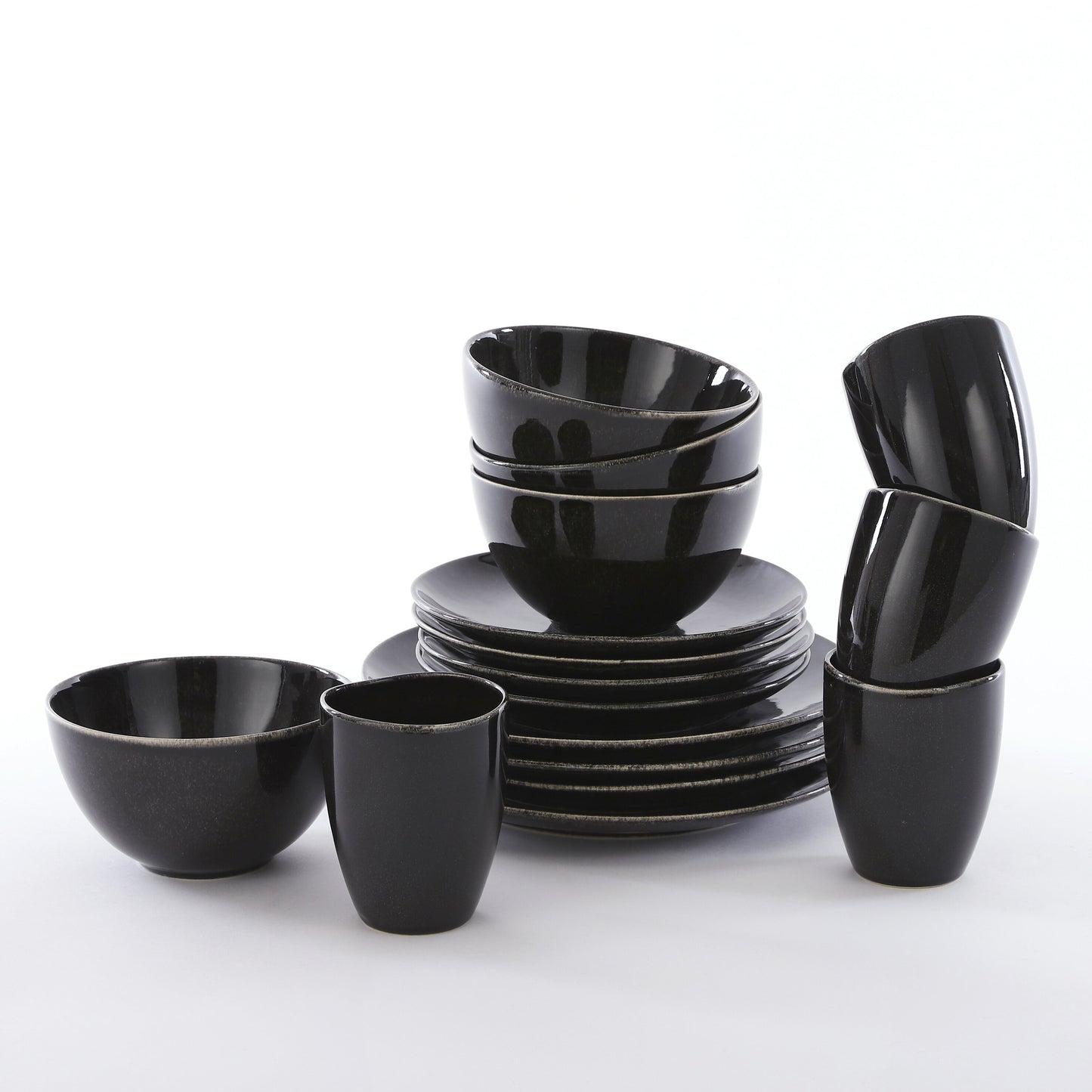 Tabo Dinnerware Set Black 16 Pieces