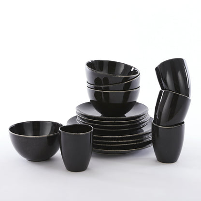 Tabo Dinnerware Set Black 16 Pieces