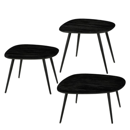 Jailey Side Table Black Set Of 3 - L62Xw52Xh34Cm