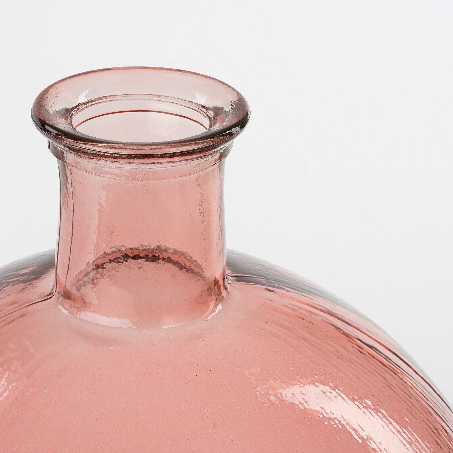 Firenza Bottle Recycled Glass L. Pink - H42Xd34Cm