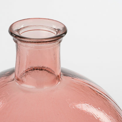 Firenza Bottle Recycled Glass L. Pink - H42Xd34Cm