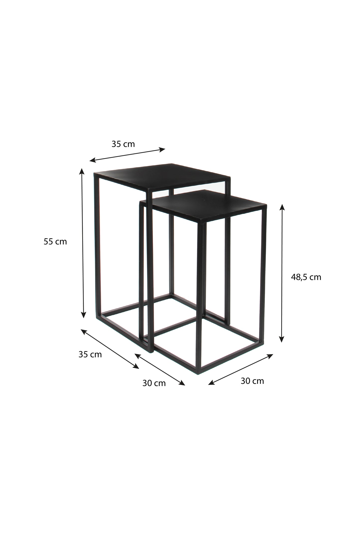 Goa Table Black Set Of 2 - L35Xw35Xh55Cm
