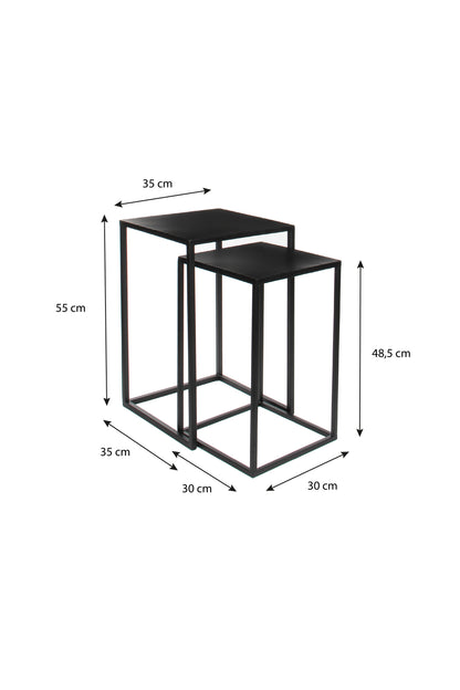 Goa Table Black Set Of 2 - L35Xw35Xh55Cm