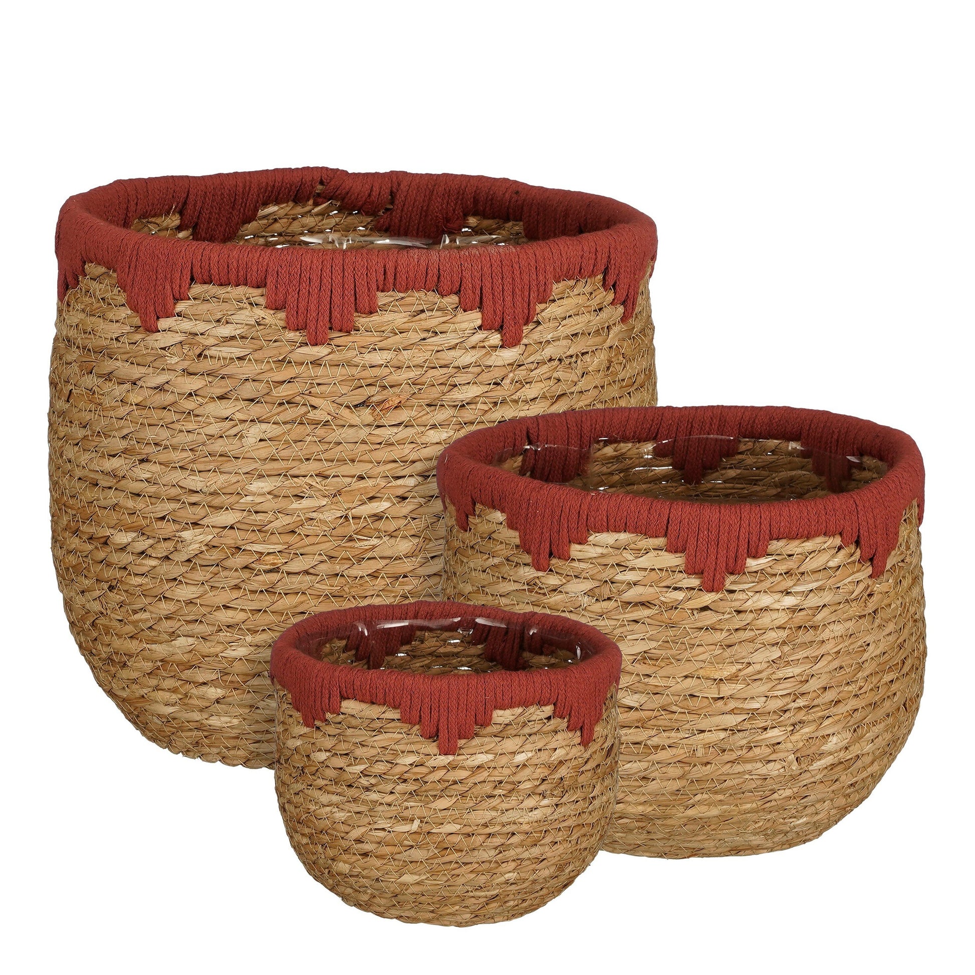 Jorck Basket Round Red Set Of 3 - H24Xd26Cm