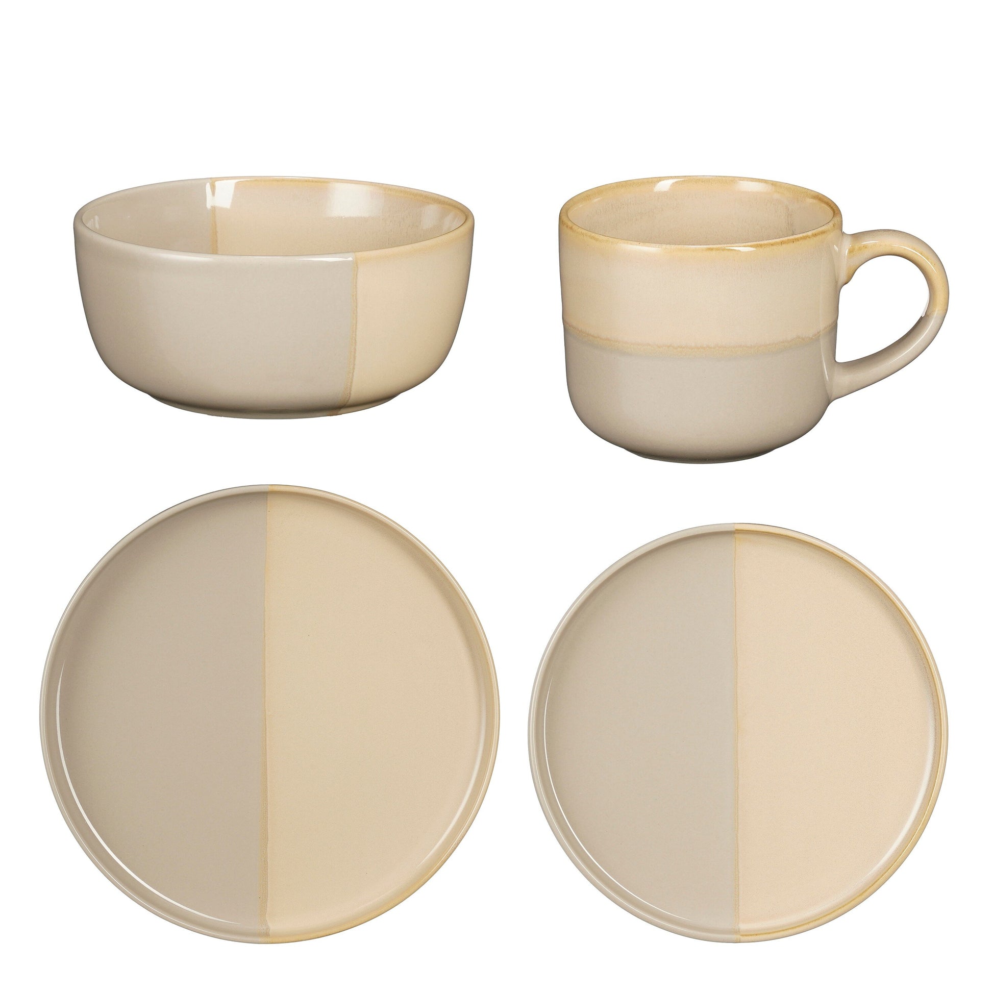 Ozzu Dinnerware Set Grey 16 Pieces