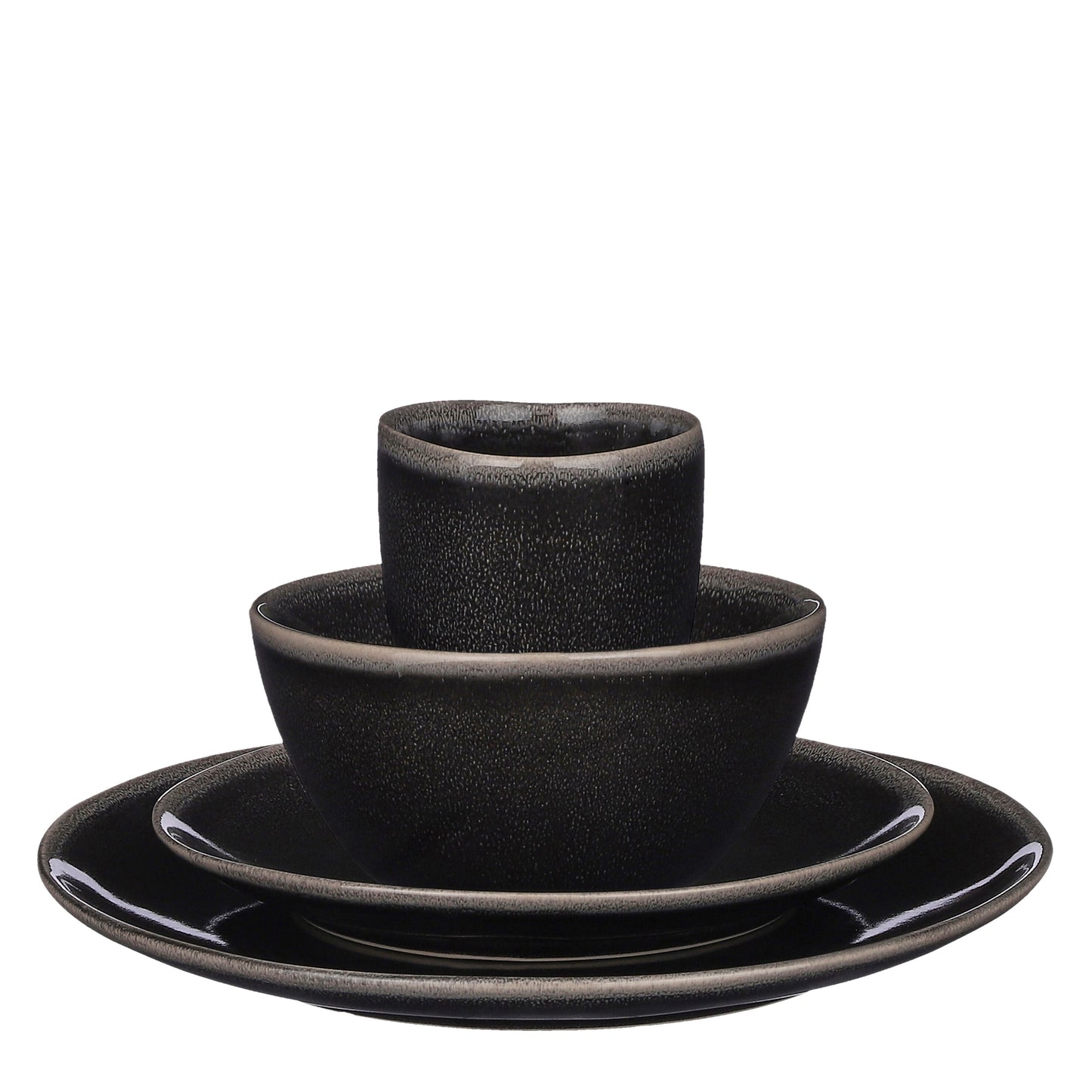 Tabo Dinnerware Set Black 16 Pieces