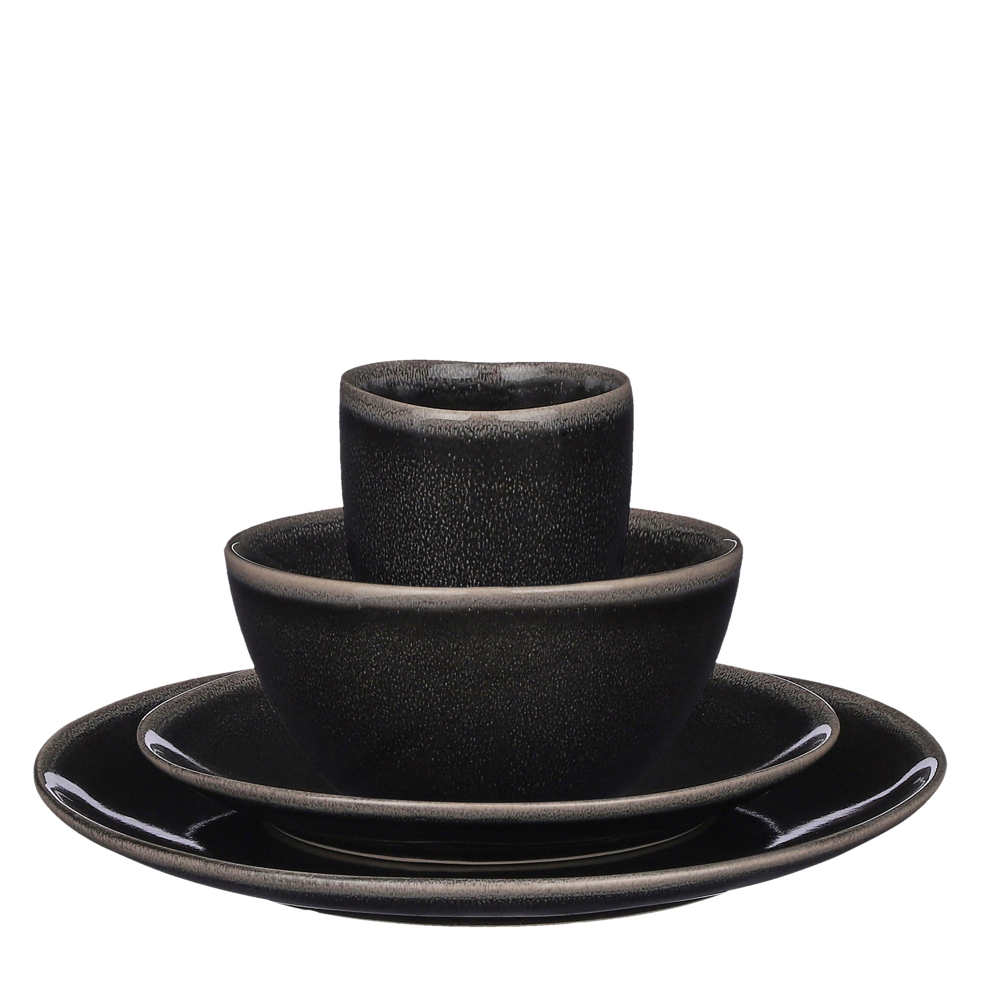 Tabo Dinnerware Set Black 16 Pieces